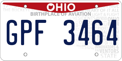 OH license plate GPF3464