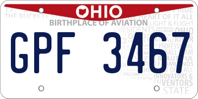 OH license plate GPF3467