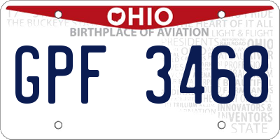 OH license plate GPF3468
