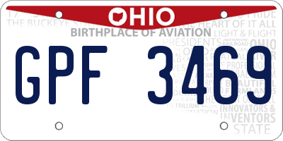 OH license plate GPF3469