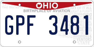 OH license plate GPF3481