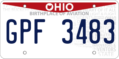 OH license plate GPF3483