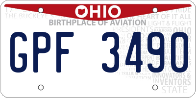 OH license plate GPF3490