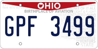 OH license plate GPF3499