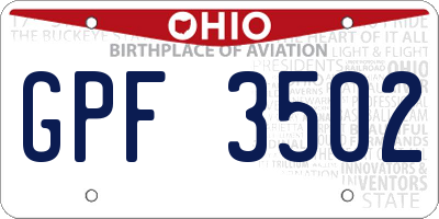 OH license plate GPF3502