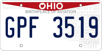 OH license plate GPF3519