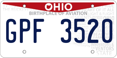 OH license plate GPF3520