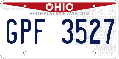 OH license plate GPF3527