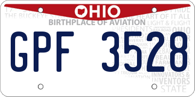 OH license plate GPF3528