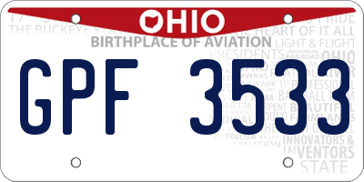 OH license plate GPF3533
