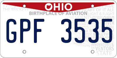 OH license plate GPF3535