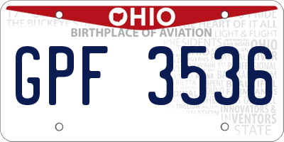 OH license plate GPF3536