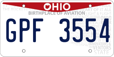 OH license plate GPF3554