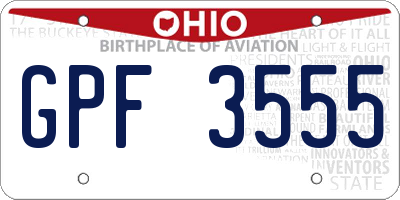 OH license plate GPF3555