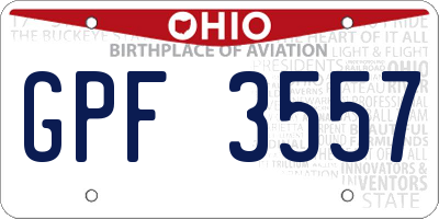 OH license plate GPF3557