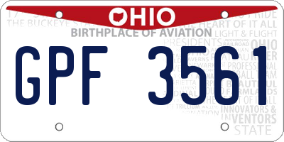OH license plate GPF3561