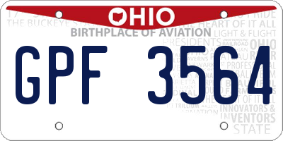 OH license plate GPF3564