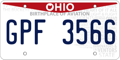 OH license plate GPF3566