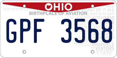 OH license plate GPF3568