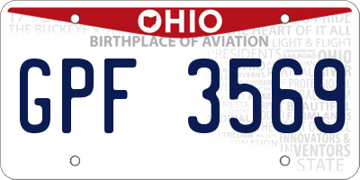 OH license plate GPF3569