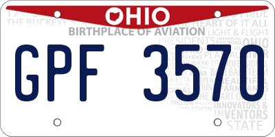 OH license plate GPF3570