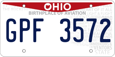OH license plate GPF3572