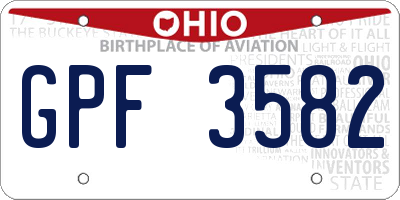 OH license plate GPF3582