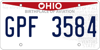 OH license plate GPF3584