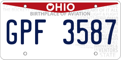 OH license plate GPF3587