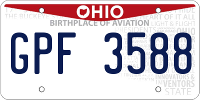 OH license plate GPF3588