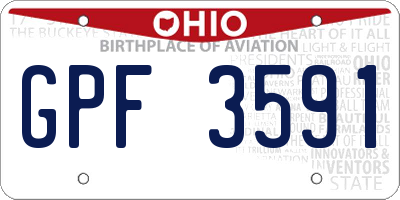 OH license plate GPF3591