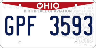 OH license plate GPF3593