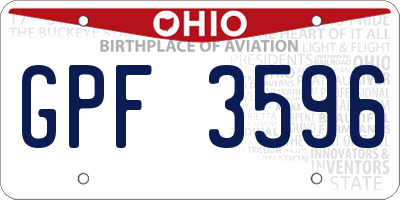 OH license plate GPF3596