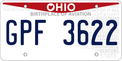 OH license plate GPF3622