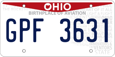 OH license plate GPF3631