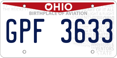 OH license plate GPF3633