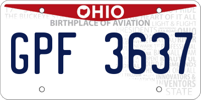 OH license plate GPF3637