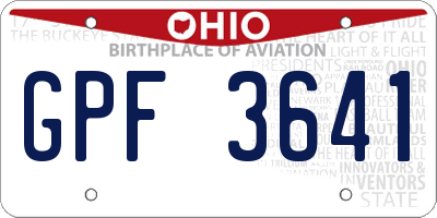 OH license plate GPF3641