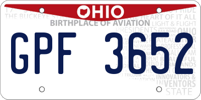OH license plate GPF3652