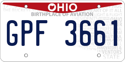 OH license plate GPF3661
