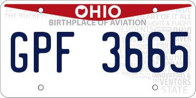 OH license plate GPF3665