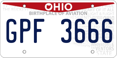 OH license plate GPF3666