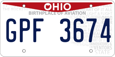 OH license plate GPF3674