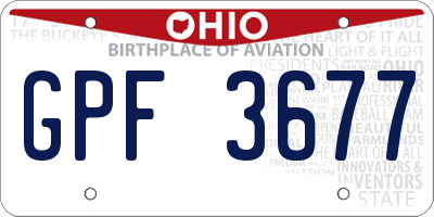 OH license plate GPF3677