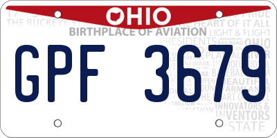 OH license plate GPF3679