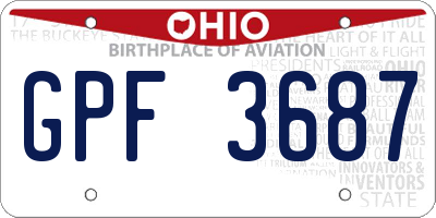 OH license plate GPF3687