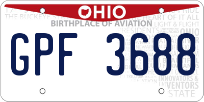OH license plate GPF3688