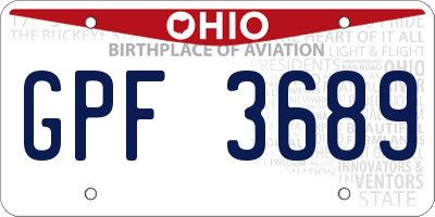 OH license plate GPF3689