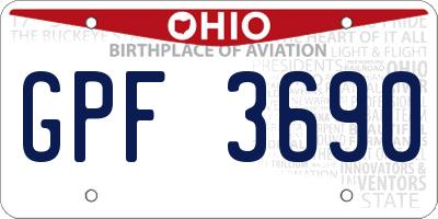 OH license plate GPF3690