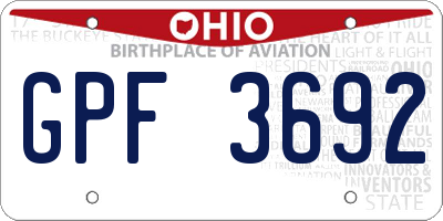 OH license plate GPF3692